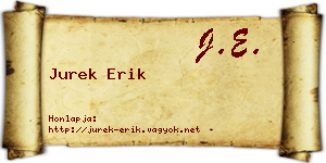 Jurek Erik névjegykártya